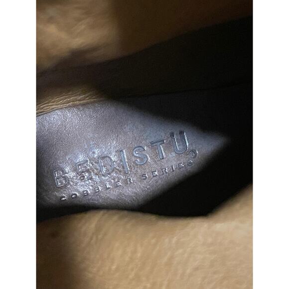 Bed Stu Wedge Boots Womens Size 8 Gray Leather Knit Cuff Platform Ankle Shoes - Picture 7 of 9